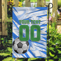 Personalized Uzbekistan Soccer Garden Flag White Wolves Football Halftone Pattern