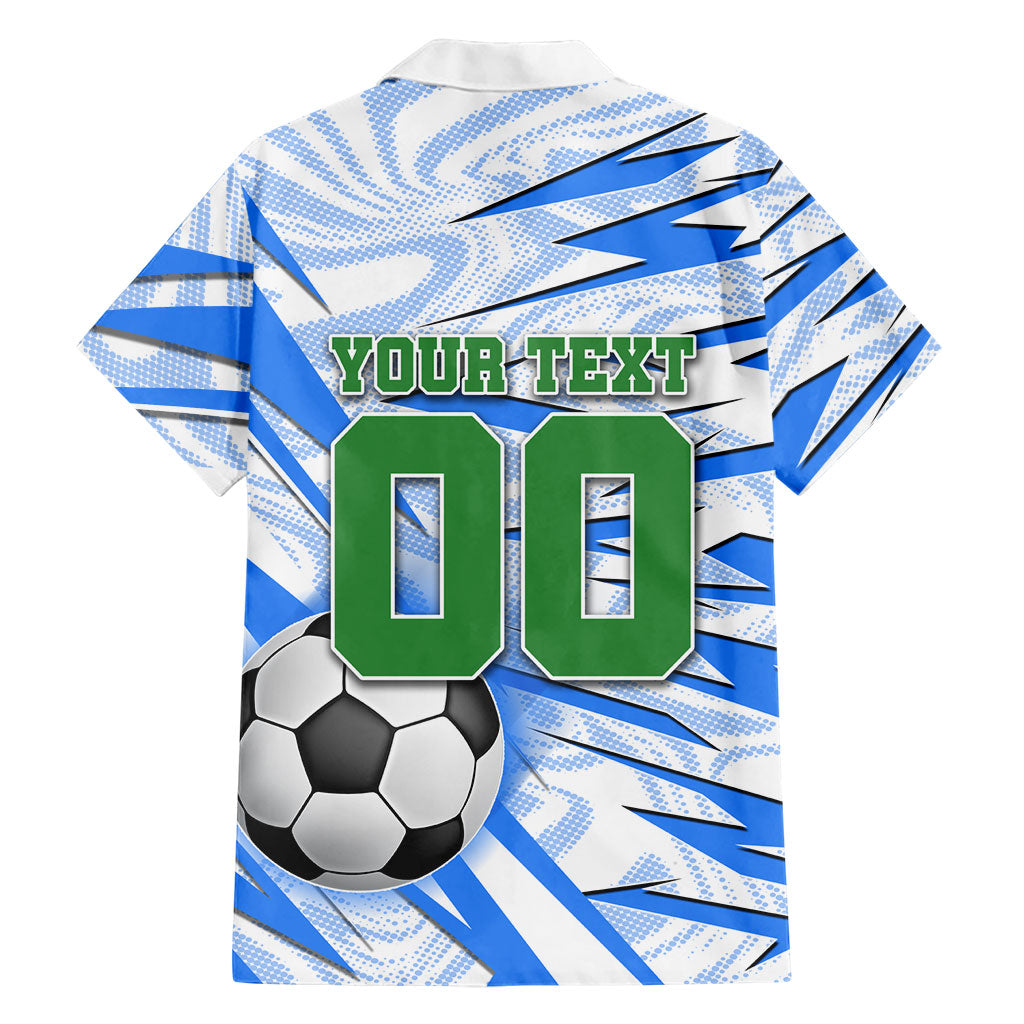 Personalized Uzbekistan Soccer Hawaiian Shirt White Wolves Football Halftone Pattern