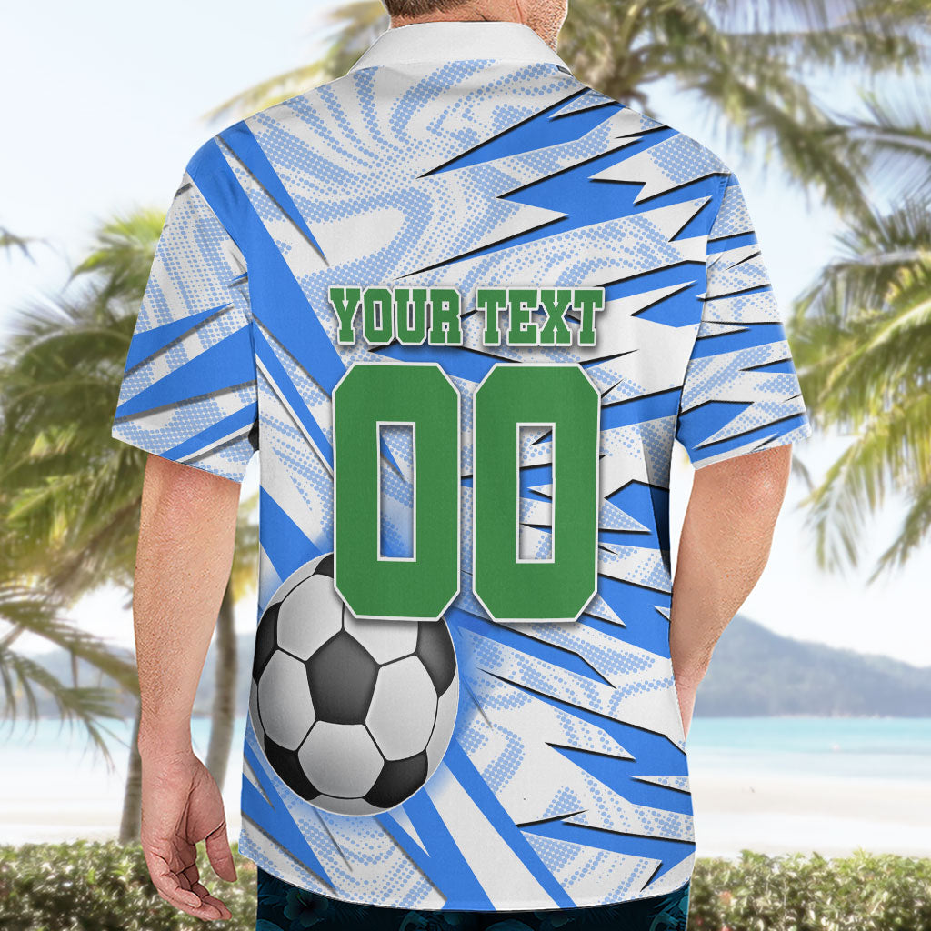 Personalized Uzbekistan Soccer Hawaiian Shirt White Wolves Football Halftone Pattern