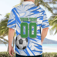 Personalized Uzbekistan Soccer Hawaiian Shirt White Wolves Football Halftone Pattern