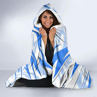 Personalized Uzbekistan Soccer Hooded Blanket White Wolves Football Halftone Pattern