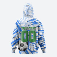Personalized Uzbekistan Soccer Hoodie White Wolves Football Halftone Pattern