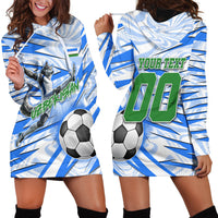 Personalized Uzbekistan Soccer Hoodie Dress White Wolves Football Halftone Pattern