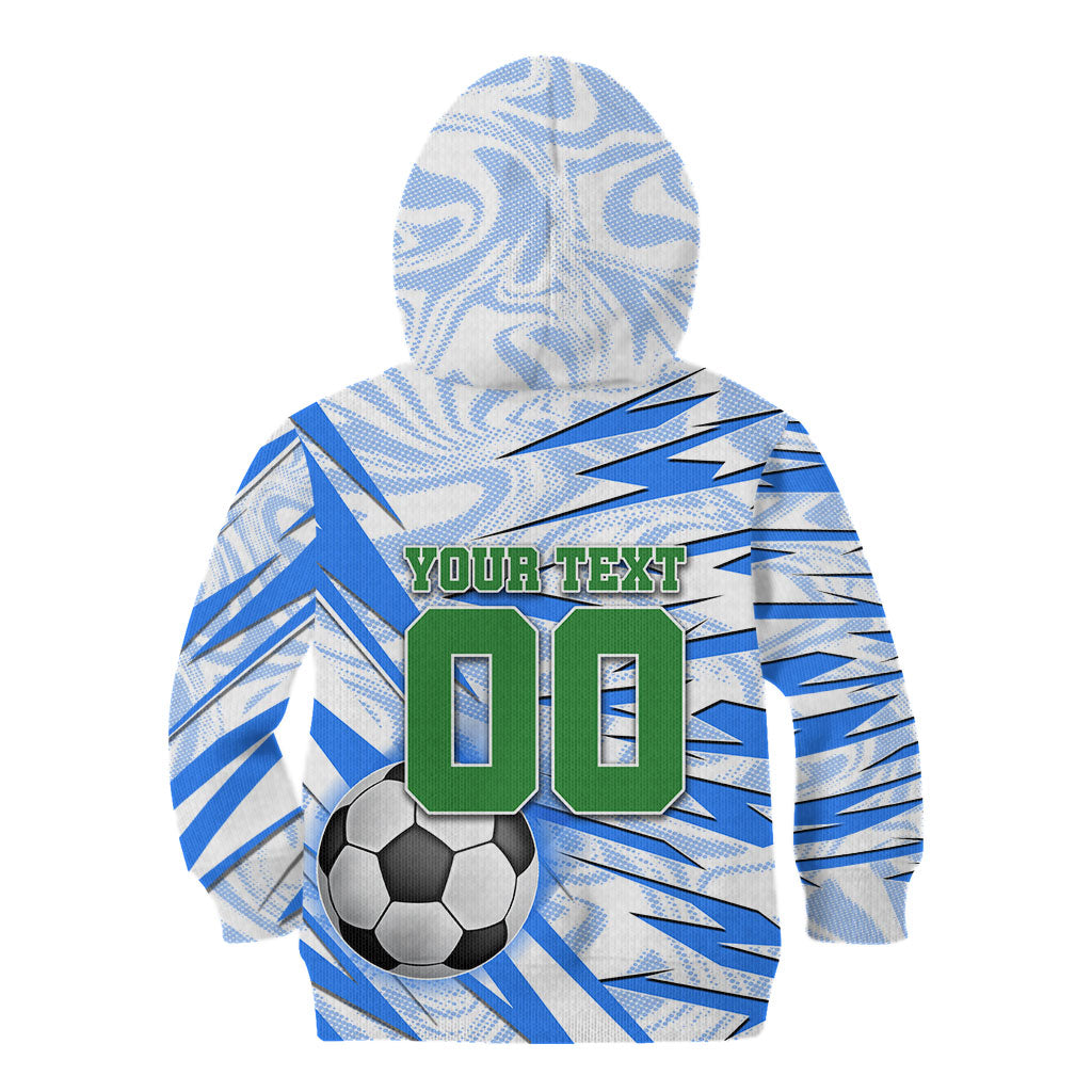 Personalized Uzbekistan Soccer Kid Hoodie White Wolves Football Halftone Pattern