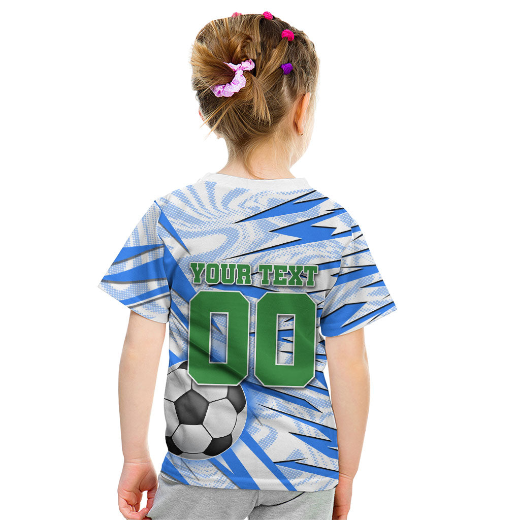 Personalized Uzbekistan Soccer Kid T Shirt White Wolves Football Halftone Pattern