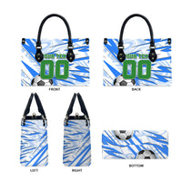 Personalized Uzbekistan Soccer Leather Bag White Wolves Football Halftone Pattern