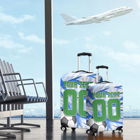 Personalized Uzbekistan Soccer Luggage Cover White Wolves Football Halftone Pattern