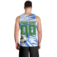 Personalized Uzbekistan Soccer Men Tank Top White Wolves Football Halftone Pattern