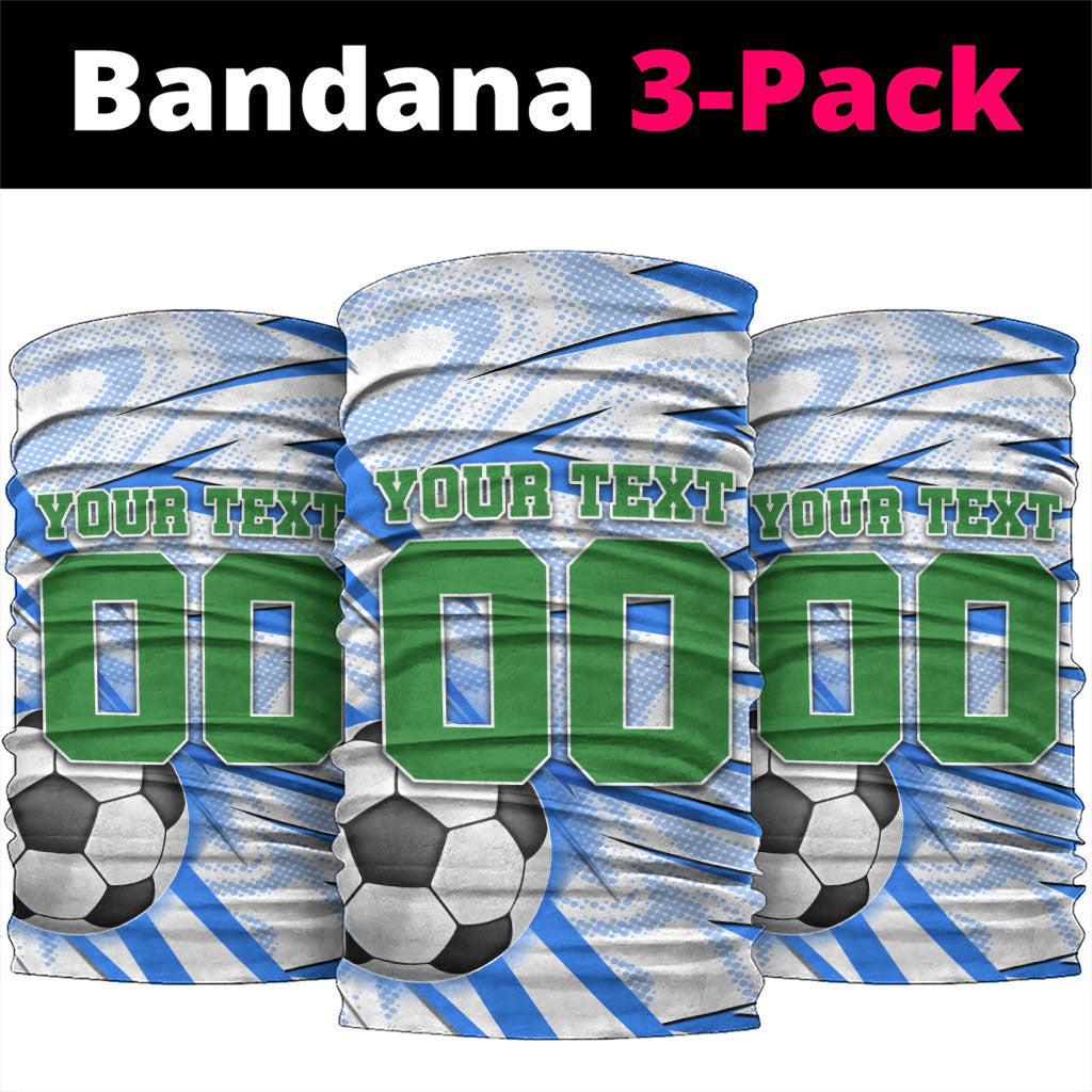 Personalized Uzbekistan Soccer Neck Gaiter White Wolves Football Halftone Pattern