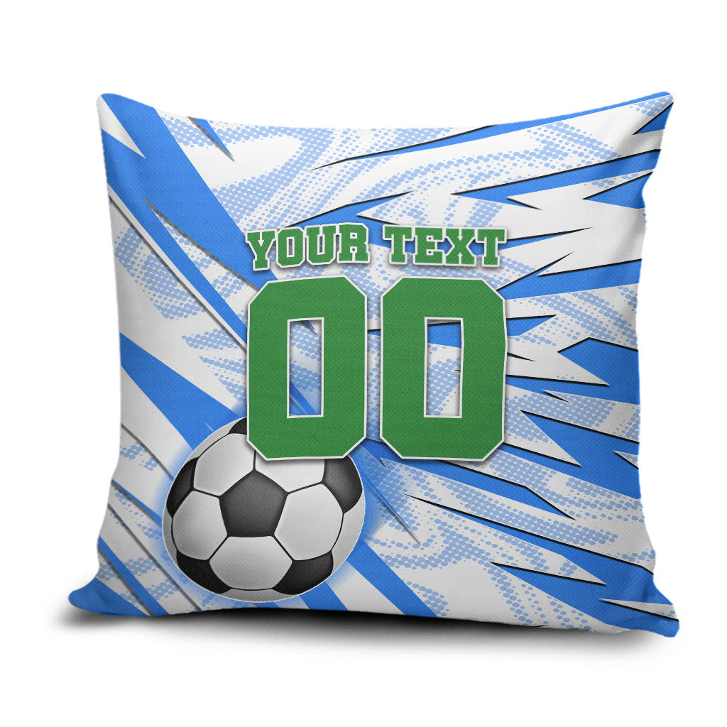 Personalized Uzbekistan Soccer Pillow Cover White Wolves Football Halftone Pattern