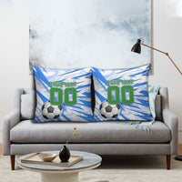 Personalized Uzbekistan Soccer Pillow Cover White Wolves Football Halftone Pattern
