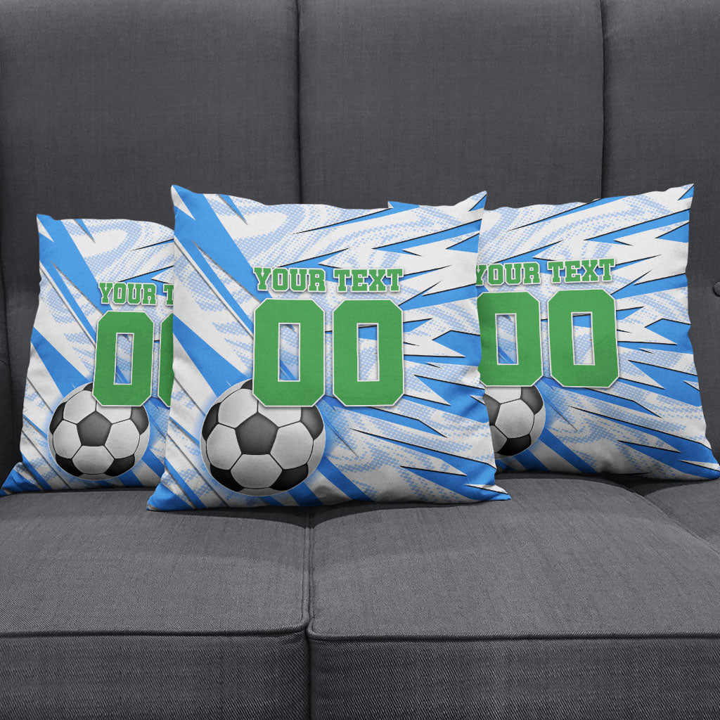 Personalized Uzbekistan Soccer Pillow Cover White Wolves Football Halftone Pattern