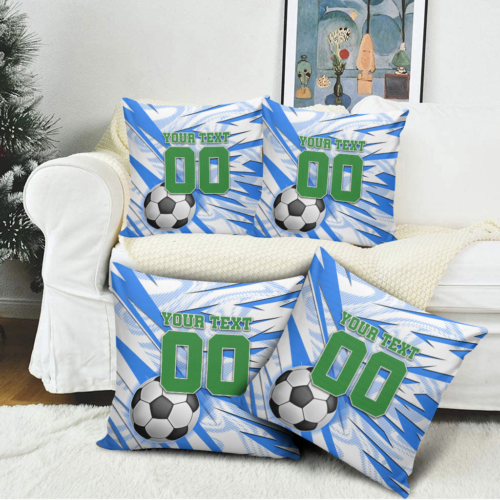 Personalized Uzbekistan Soccer Pillow Cover White Wolves Football Halftone Pattern