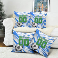 Personalized Uzbekistan Soccer Pillow Cover White Wolves Football Halftone Pattern