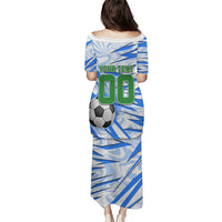 Personalized Uzbekistan Soccer Puletasi White Wolves Football Halftone Pattern
