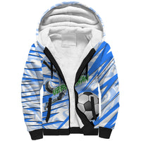 Personalized Uzbekistan Soccer Sherpa Hoodie White Wolves Football Halftone Pattern