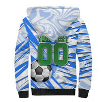 Personalized Uzbekistan Soccer Sherpa Hoodie White Wolves Football Halftone Pattern