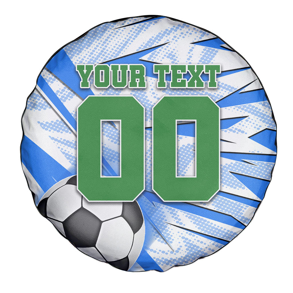 Personalized Uzbekistan Soccer Spare Tire Cover White Wolves Football Halftone Pattern