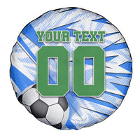 Personalized Uzbekistan Soccer Spare Tire Cover White Wolves Football Halftone Pattern