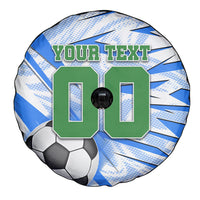 Personalized Uzbekistan Soccer Spare Tire Cover White Wolves Football Halftone Pattern