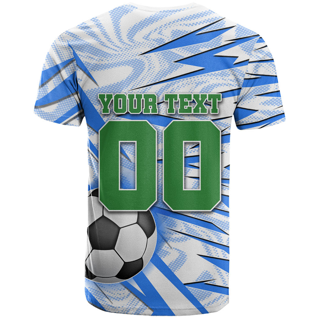 Personalized Uzbekistan Soccer T Shirt White Wolves Football Halftone Pattern