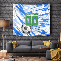 Personalized Uzbekistan Soccer Tapestry White Wolves Football Halftone Pattern