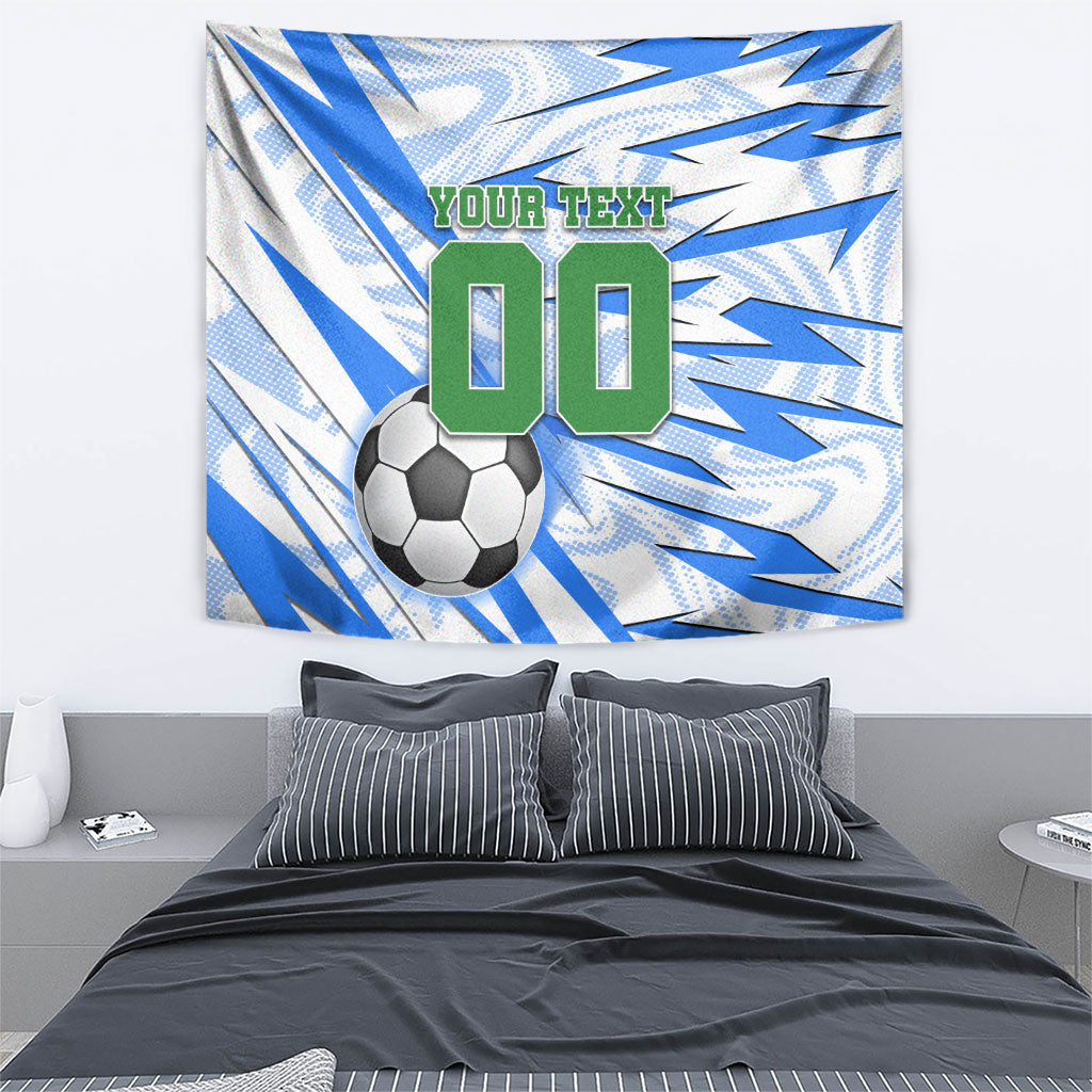 Personalized Uzbekistan Soccer Tapestry White Wolves Football Halftone Pattern