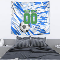 Personalized Uzbekistan Soccer Tapestry White Wolves Football Halftone Pattern