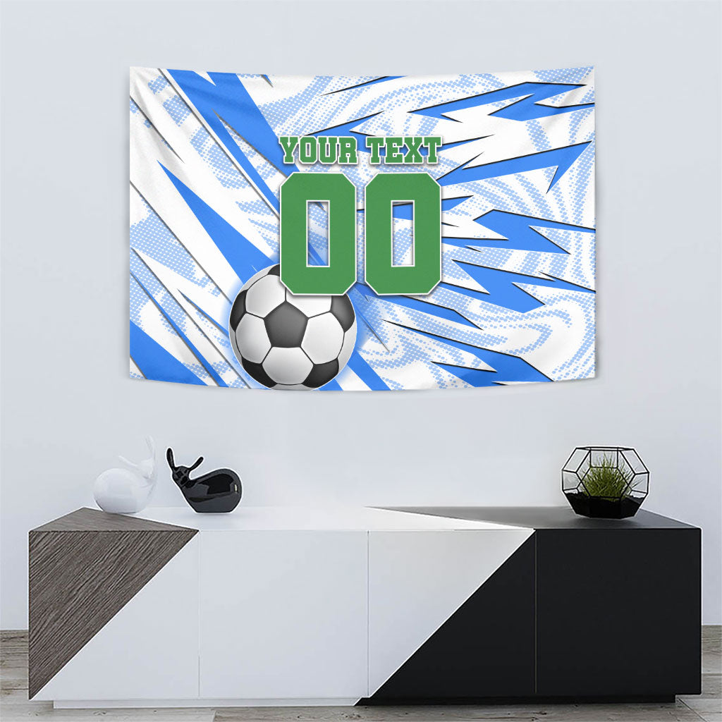 Personalized Uzbekistan Soccer Tapestry White Wolves Football Halftone Pattern