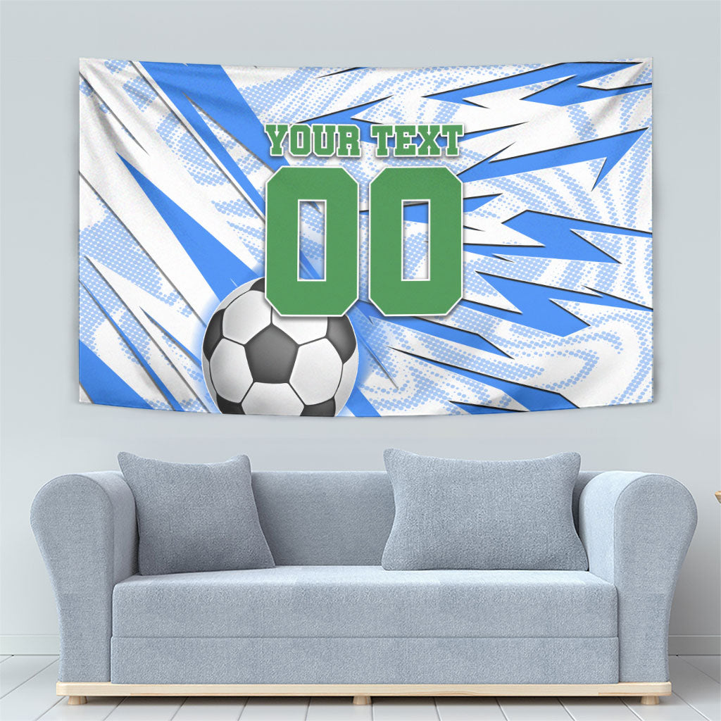Personalized Uzbekistan Soccer Tapestry White Wolves Football Halftone Pattern