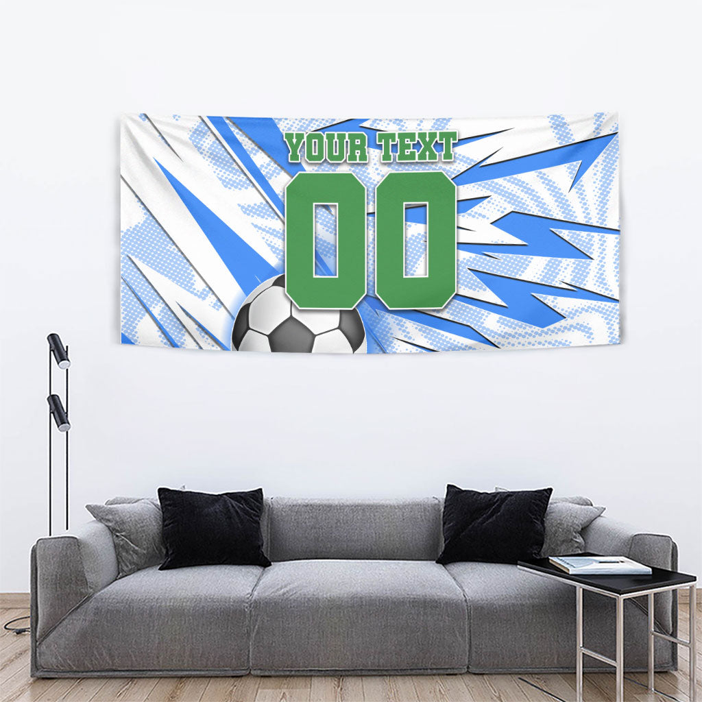 Personalized Uzbekistan Soccer Tapestry White Wolves Football Halftone Pattern
