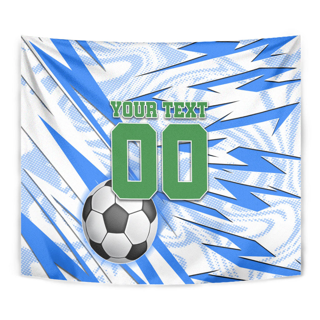 Personalized Uzbekistan Soccer Tapestry White Wolves Football Halftone Pattern