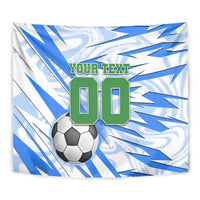 Personalized Uzbekistan Soccer Tapestry White Wolves Football Halftone Pattern