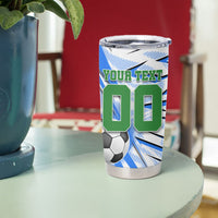 Personalized Uzbekistan Soccer Tumbler Cup White Wolves Football Halftone Pattern