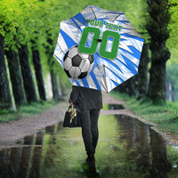 Personalized Uzbekistan Soccer Umbrella White Wolves Football Halftone Pattern