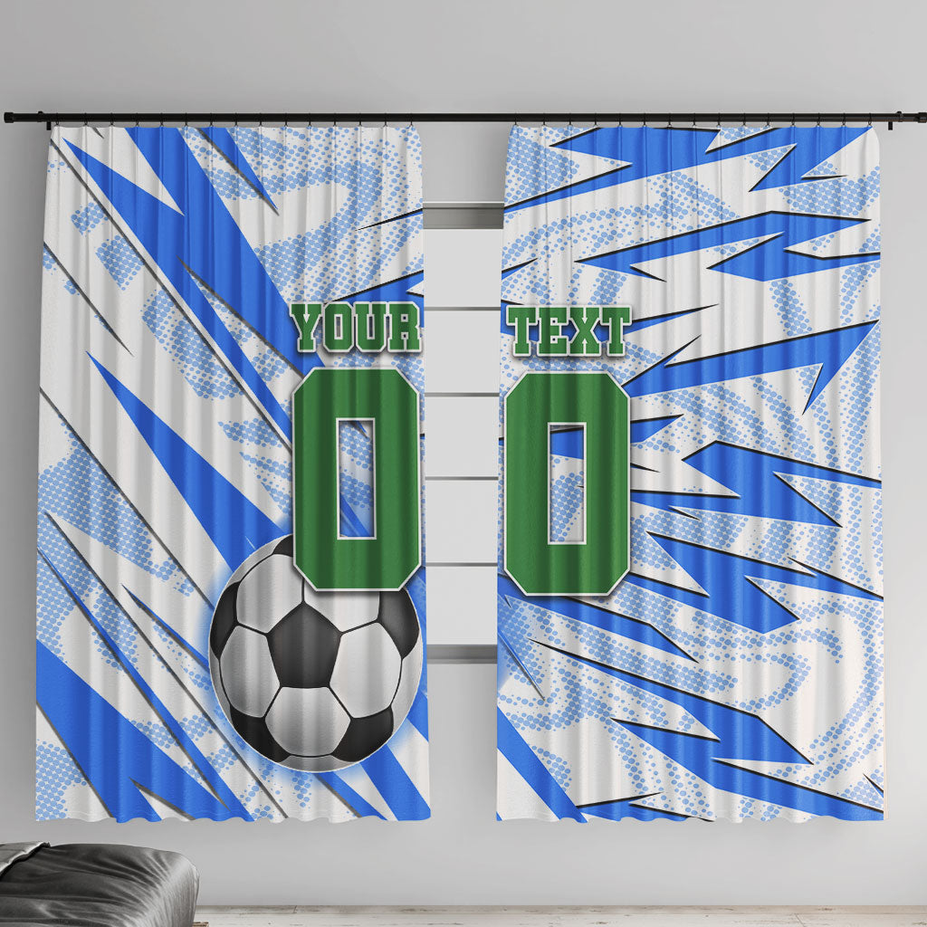 Personalized Uzbekistan Soccer Window Curtain White Wolves Football Halftone Pattern