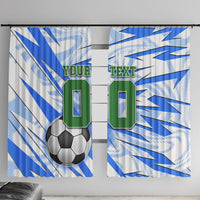Personalized Uzbekistan Soccer Window Curtain White Wolves Football Halftone Pattern