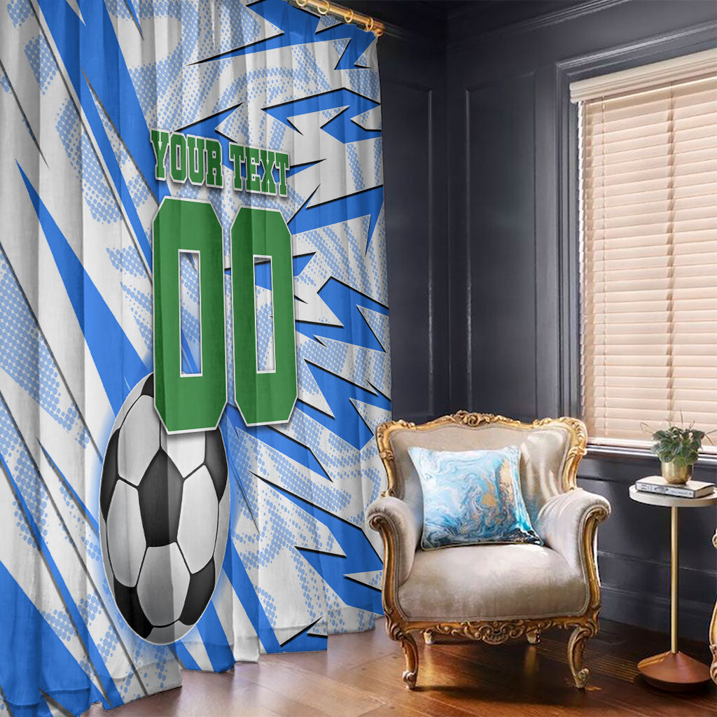 Personalized Uzbekistan Soccer Window Curtain White Wolves Football Halftone Pattern