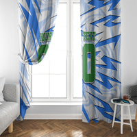 Personalized Uzbekistan Soccer Window Curtain White Wolves Football Halftone Pattern