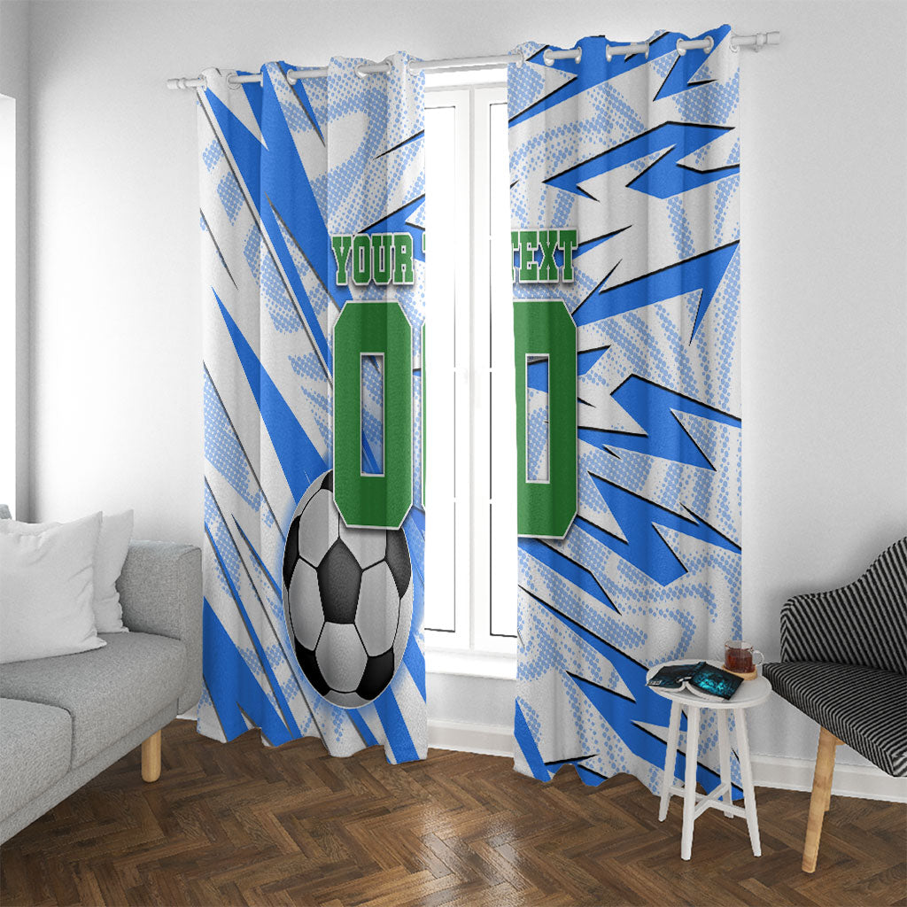 Personalized Uzbekistan Soccer Window Curtain White Wolves Football Halftone Pattern