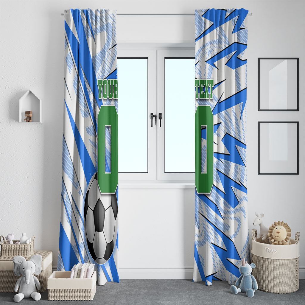 Personalized Uzbekistan Soccer Window Curtain White Wolves Football Halftone Pattern