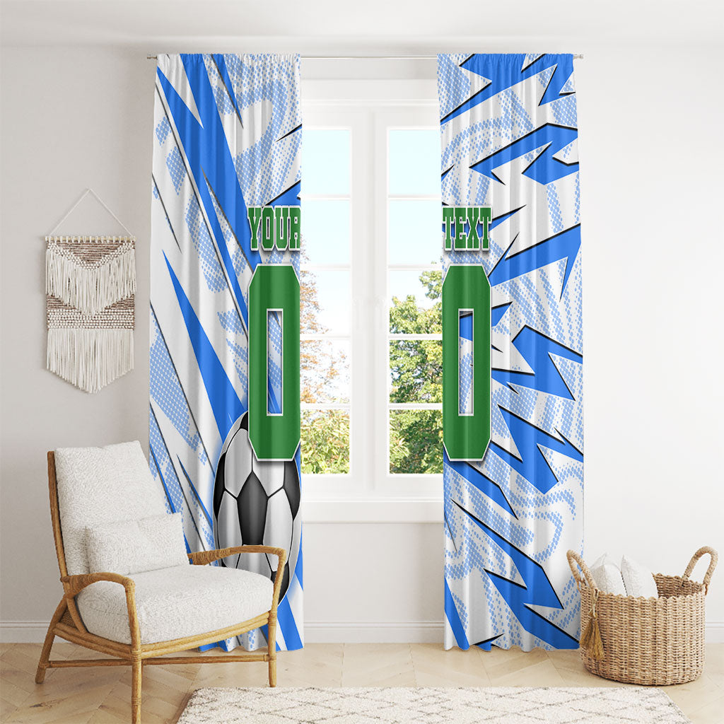 Personalized Uzbekistan Soccer Window Curtain White Wolves Football Halftone Pattern