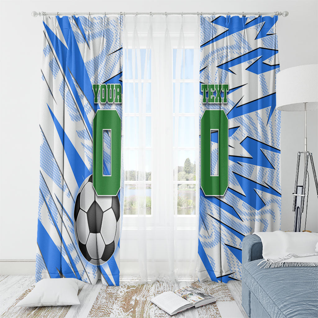 Personalized Uzbekistan Soccer Window Curtain White Wolves Football Halftone Pattern