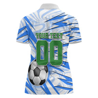 Personalized Uzbekistan Soccer Women Polo Shirt White Wolves Football Halftone Pattern