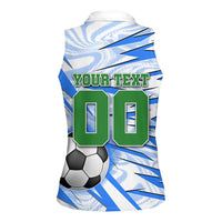 Personalized Uzbekistan Soccer Women Sleeveless Polo Shirt White Wolves Football Halftone Pattern