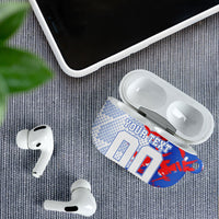 Personalized England Football AirPods Case Fierce Lion Mascot Abstract Brush Stroke