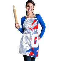 Personalized England Football Apron Fierce Lion Mascot Abstract Brush Stroke