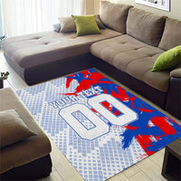 Personalized England Football Area Rug Fierce Lion Mascot Abstract Brush Stroke