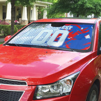 Personalized England Football Auto Sun Shade Fierce Lion Mascot Abstract Brush Stroke