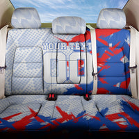Personalized England Football Back Car Seat Cover Fierce Lion Mascot Abstract Brush Stroke
